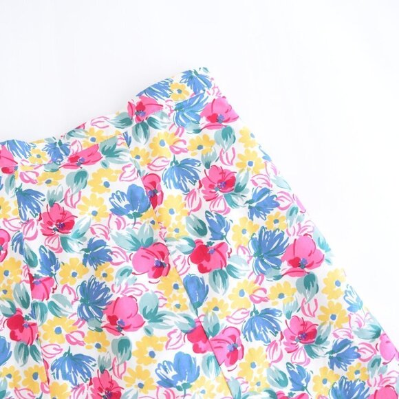 Vintage Multi Colour Floral A-Line Midi Skirt  with Pockets - Picture 8 of 13
